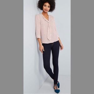 Modcloth Pleasant Confidence Tie Neck Blouse